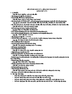 Đề cương ôn tập học kì I môn Vật lí lớp 9 - Năm học 2016-2017